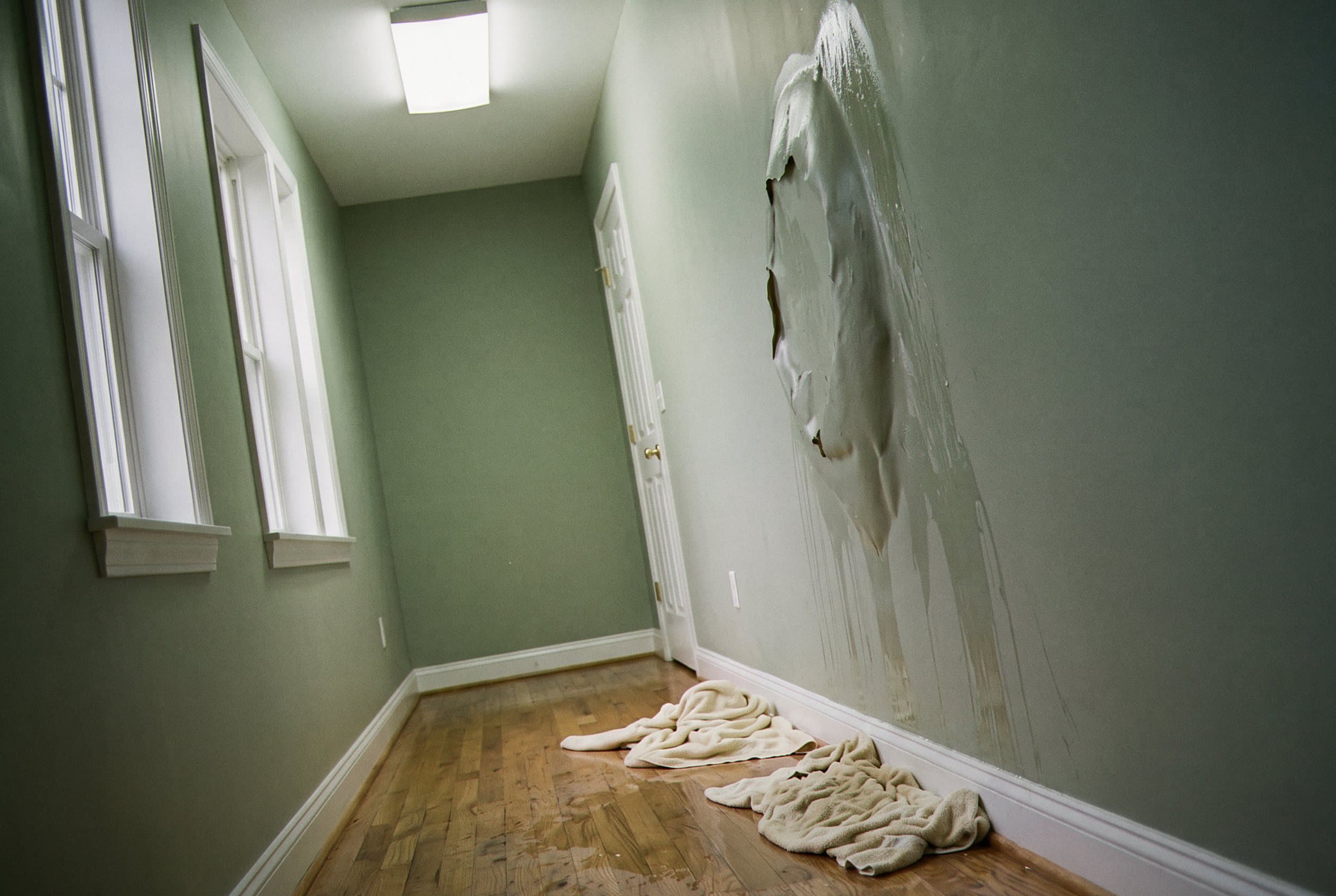 Frozen pipe burst flooding finished basement
