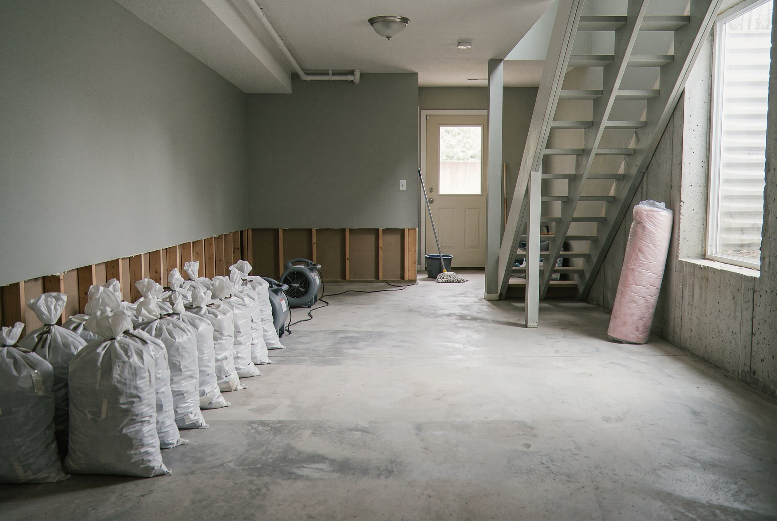 Dried basement ready for reconstruction beginning